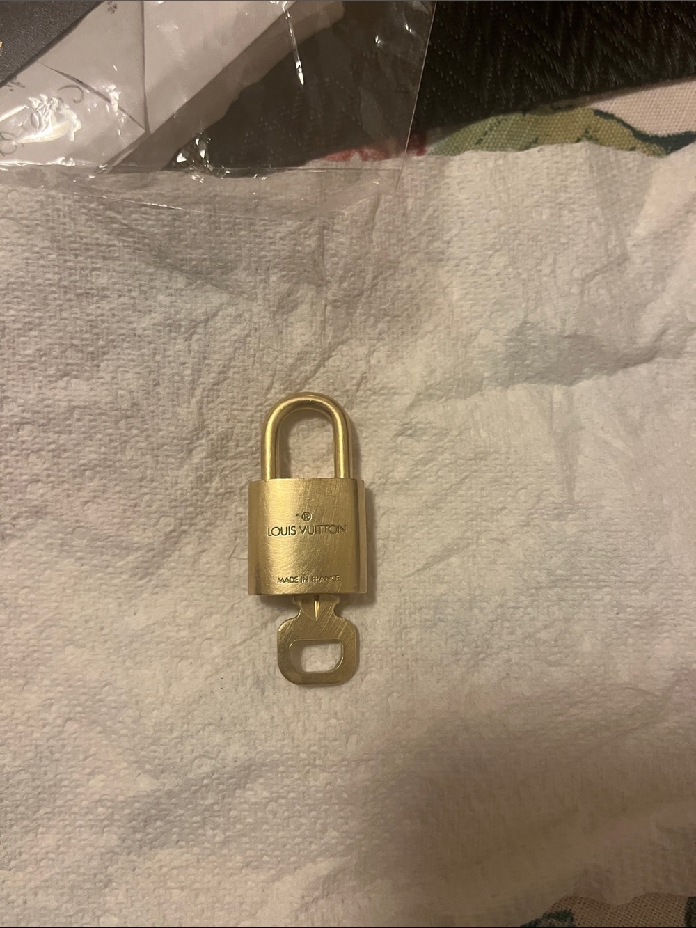 Louis Vuitton Gold Padlock with Key